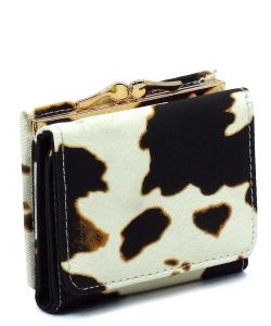 Saffiano Kiss Lock Tri-fold Wallet SA031 COW